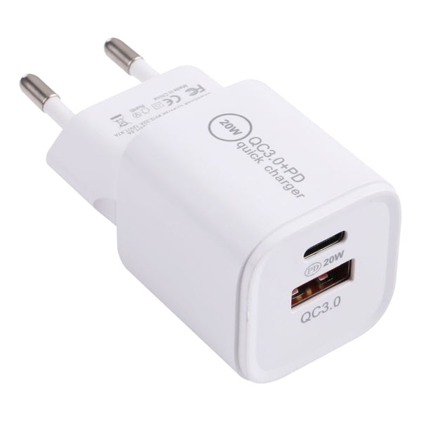 20WACB 20W QC3.0 + PD Quick Charger, AU Plug, EU Plug, US Plug