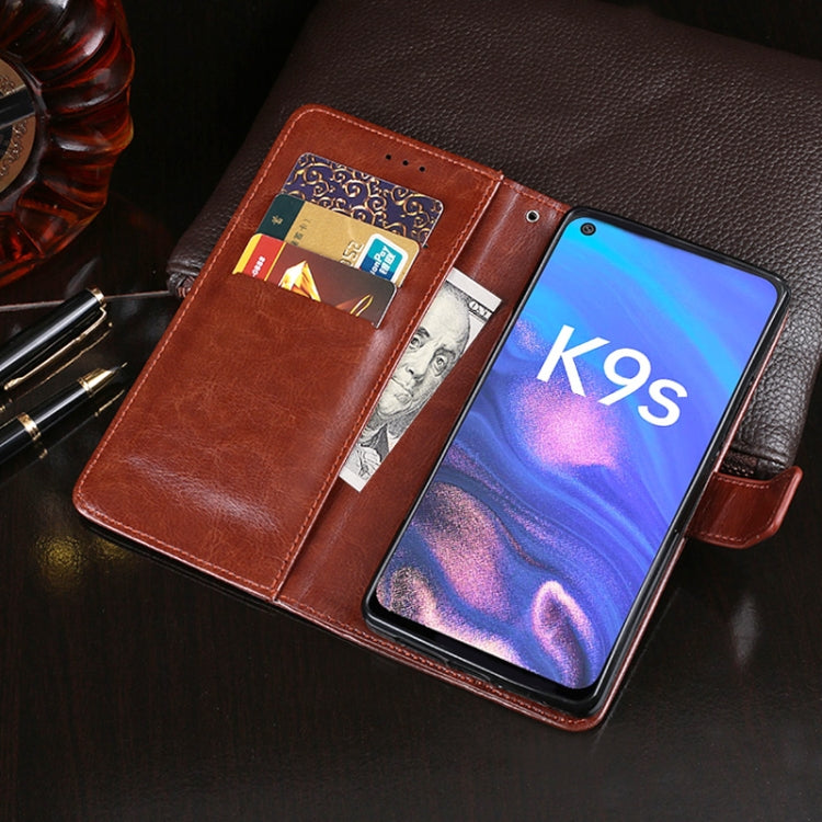 idewei Crazy Horse Texture Leather Phone Case with Holder & Card Slots & Wallet, For OPPO K9s, For Oukitel C25, For OPPO Realme GT Neo2