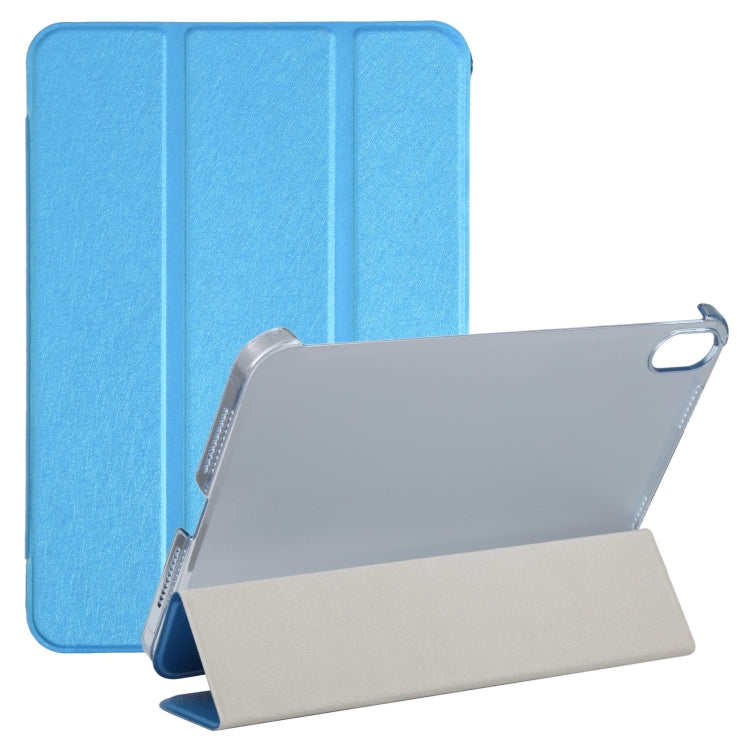 Silk Texture Three-fold Horizontal Flip Leather Tablet Case with Holder, For iPad mini 2024 / mini 6