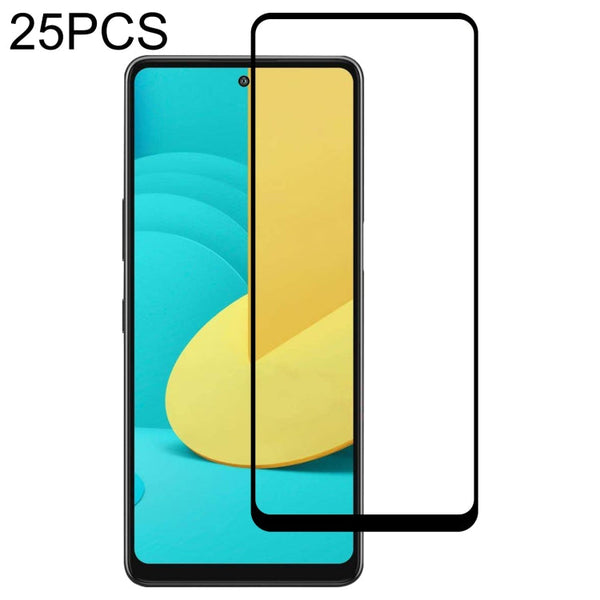 25 PCS Full Glue Cover Screen Protector Tempered Glass Film