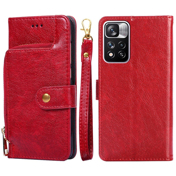 Zipper Bag Horizontal Flip Leather Phone Case with Holder & Card Slots & Lanyard, For OnePlus 9RT 5G, For Xiaomi Redmi Note 11, For Xiaomi Redmi Note 11 Pro
