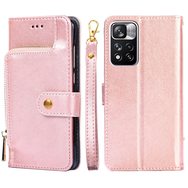 Zipper Bag Horizontal Flip Leather Phone Case with Holder & Card Slots & Lanyard, For OnePlus 9RT 5G, For Xiaomi Redmi Note 11, For Xiaomi Redmi Note 11 Pro