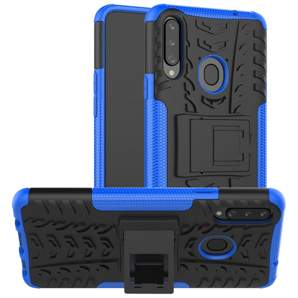Tire Texture Shockproof TPU+PC Protective Case with Holder, For OPPO Realme 5, For Xiaomi Redmi Note 8 Pro, For Xiaomi Redmi Note 8, For Galaxy A20s, For Galaxy A70s