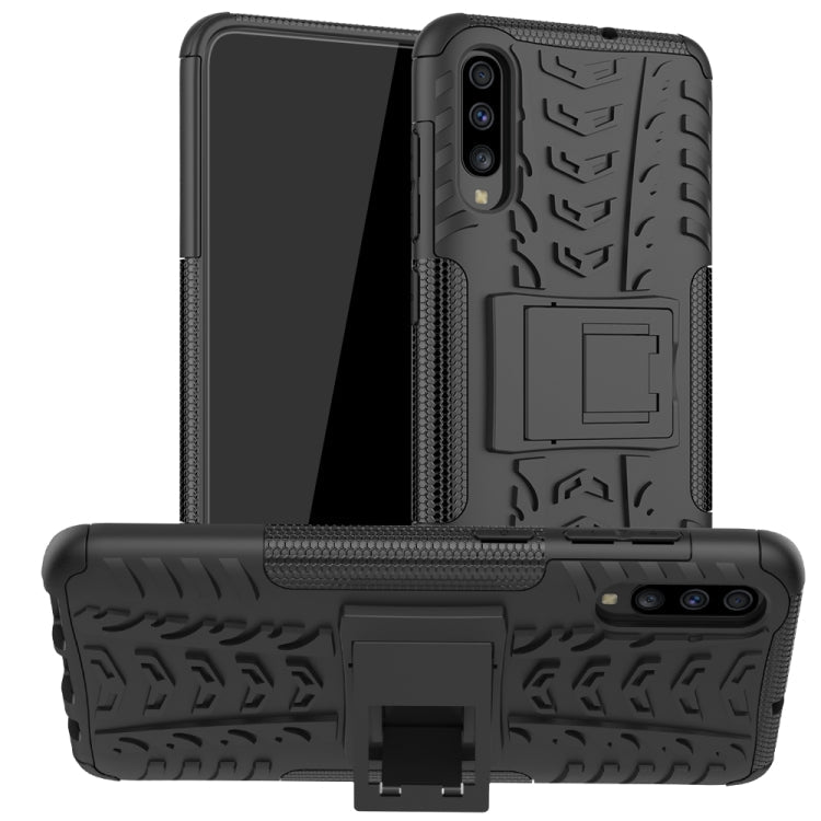Tire Texture Shockproof TPU+PC Protective Case with Holder, For OPPO Realme 5, For Xiaomi Redmi Note 8 Pro, For Xiaomi Redmi Note 8, For Galaxy A20s, For Galaxy A70s