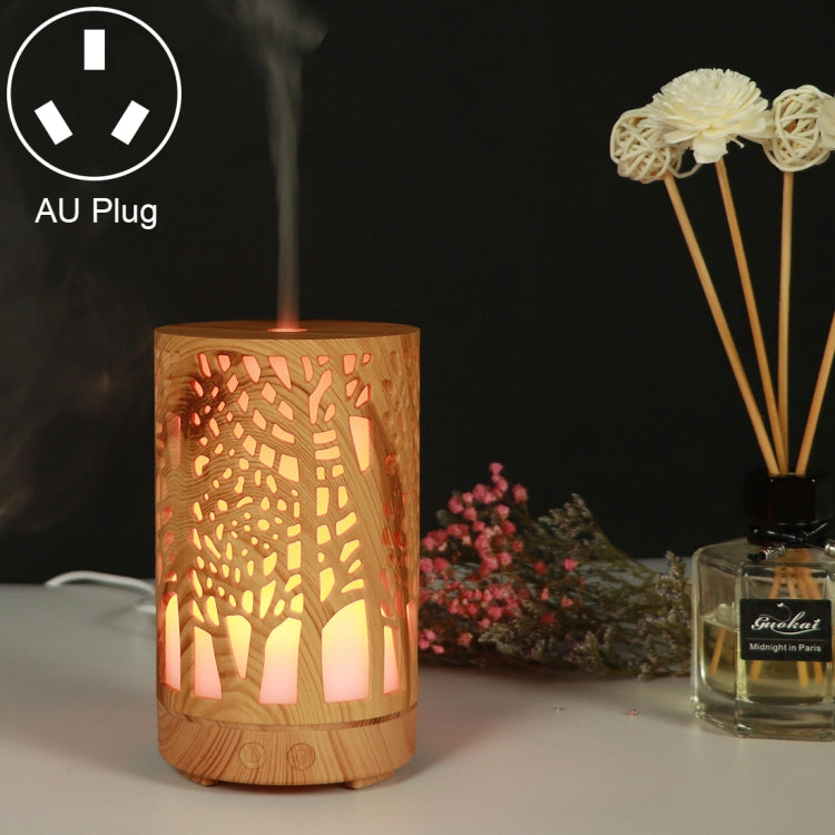 200ml Hollow-out Forest Pattern Wooden Essential Oil Aromatherapy Machine Ultrasonic Humidifier, AU Plug, USB, UK Plug, US Plug