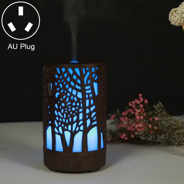200ml Hollow-out Forest Pattern Wooden Essential Oil Aromatherapy Machine Ultrasonic Humidifier, AU Plug, USB, UK Plug, US Plug