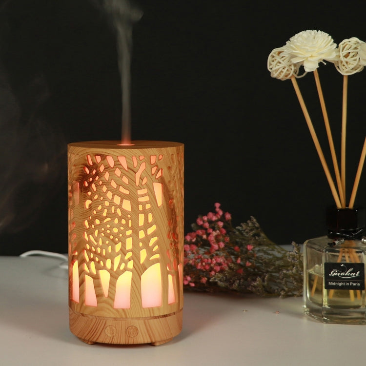 200ml Hollow-out Forest Pattern Wooden Essential Oil Aromatherapy Machine Ultrasonic Humidifier, AU Plug, USB, UK Plug, US Plug