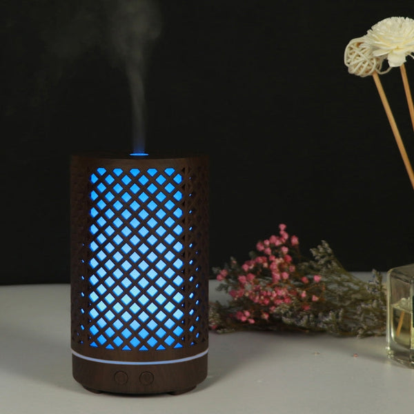 200ml Hollow-out Forest Pattern Wooden Essential Oil Aromatherapy Machine Ultrasonic Humidifier, AU Plug, USB, UK Plug, US Plug