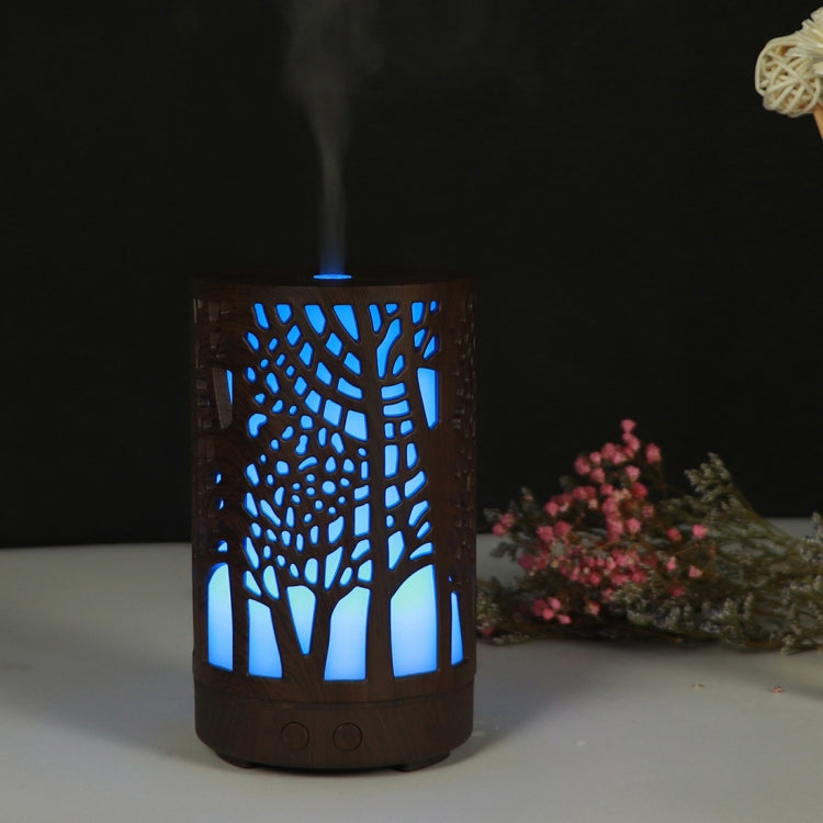 200ml Hollow-out Forest Pattern Wooden Essential Oil Aromatherapy Machine Ultrasonic Humidifier, AU Plug, USB, UK Plug, US Plug
