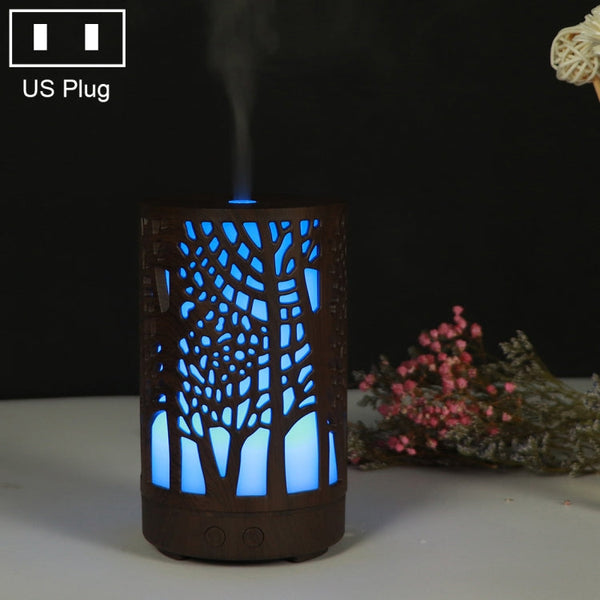 200ml Hollow-out Forest Pattern Wooden Essential Oil Aromatherapy Machine Ultrasonic Humidifier, AU Plug, USB, UK Plug, US Plug
