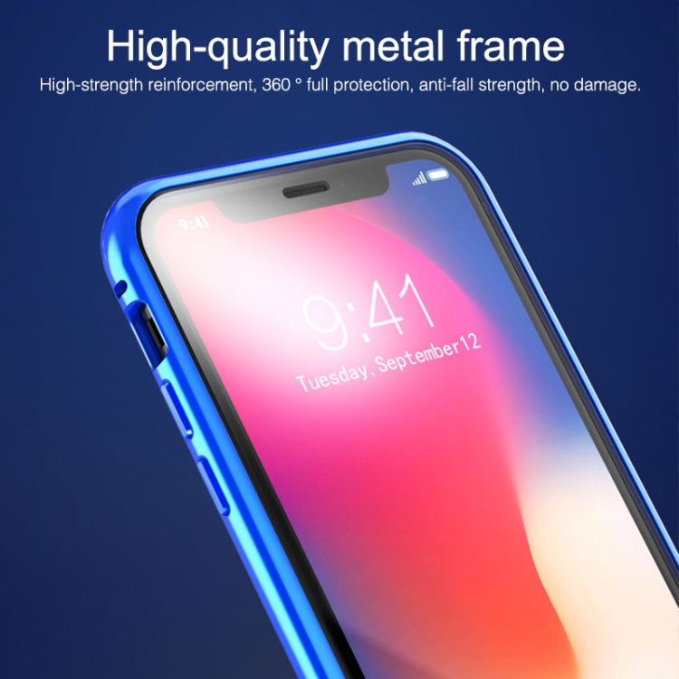 Ultra Slim Double Sides Magnetic Adsorption Angular Frame Tempered Glass Magnet Flip Case