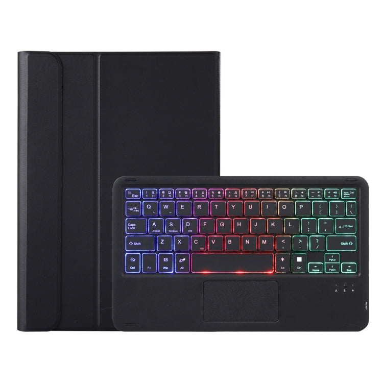 AHV7-AS Lambskin Texture Tri-color Backlight Bluetooth Keyboard Leather Tablet Case with Touchpad For Honor Pad V8 / Tablet V7 Pro