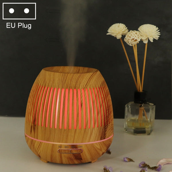 400ml Hollow-out LED Humidifier Wood Grain Air Purifier Aromatherapy Machine with Colorful LED Light, AU Plug, EU Plug, UK Plug, US Plug