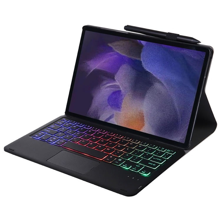 A08-AS Ultra-thin Backlight Bluetooth Keyboard Leather Case with Touchpad For Samsung Galaxy Tab A8 2021 SM-X205 / SM-X200