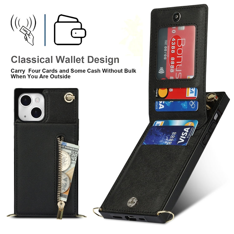 Cross-body Zipper Square Phone Case with Holder, For iPhone 13 mini, For iPhone 13, For iPhone 13 Pro, For iPhone 13 Pro Max