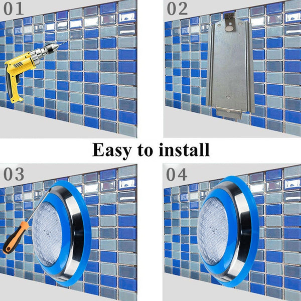 LED Stainless Steel Wall-mounted Pool Light Landscape Underwater Light