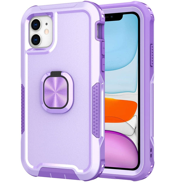 3 in 1 PC + TPU Phone Case with Ring Holder