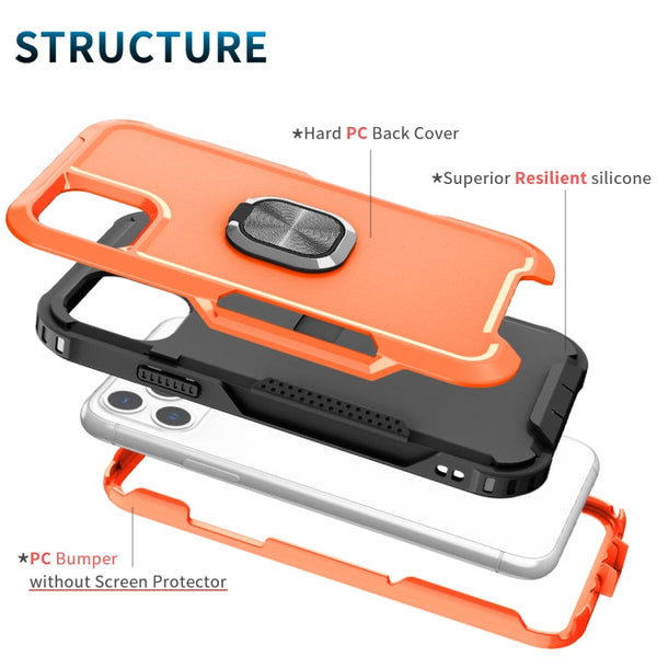 3 in 1 PC + TPU Phone Case with Ring Holder