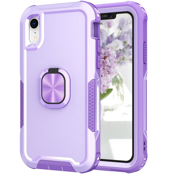 3 in 1 PC + TPU Phone Case with Ring Holder