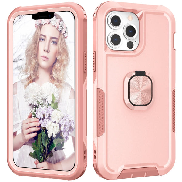3 in 1 PC + TPU Phone Case with Ring Holder
