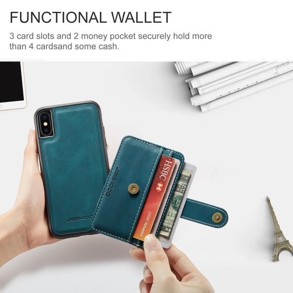 JEEHOOD RFID Blocking Anti-Theft Wallet Phone Case, For iPhone XS Max, For iPhone SE 2022 / SE 2020 / 7 / 8, For iPhone 7 Plus / 8 Plus