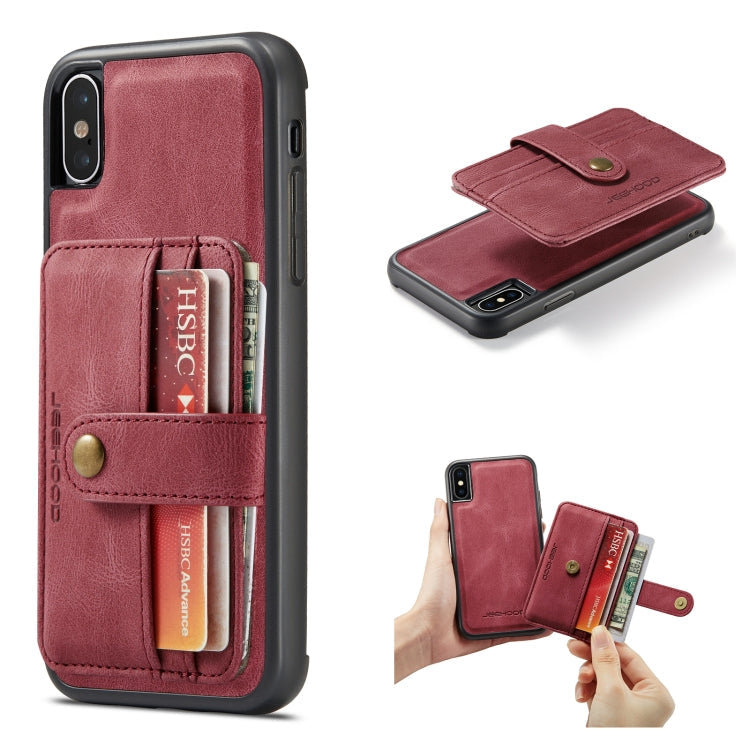 JEEHOOD RFID Blocking Anti-Theft Wallet Phone Case, For iPhone XS Max, For iPhone SE 2022 / SE 2020 / 7 / 8, For iPhone 7 Plus / 8 Plus