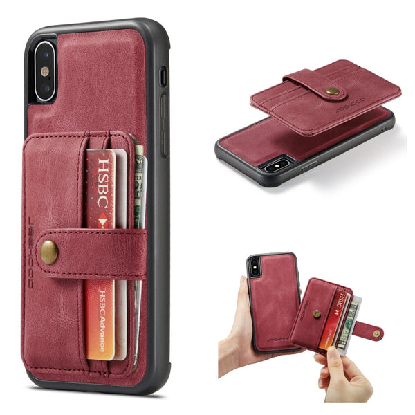 JEEHOOD RFID Blocking Anti-Theft Wallet Phone Case, For iPhone XS Max, For iPhone SE 2022 / SE 2020 / 7 / 8, For iPhone 7 Plus / 8 Plus
