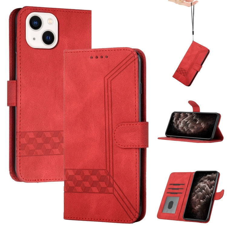Cubic Skin Feel Flip Leather Phone Case, For iPhone 13 mini, For iPhone 13, For iPhone 13 Pro, For iPhone 13 Pro Max