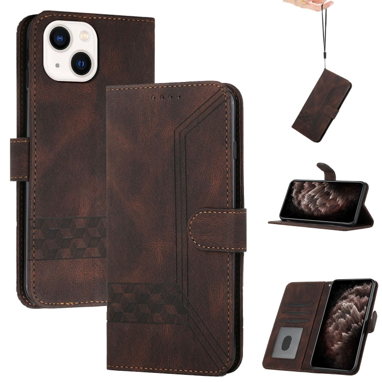 Cubic Skin Feel Flip Leather Phone Case, For iPhone 13 mini, For iPhone 13, For iPhone 13 Pro, For iPhone 13 Pro Max