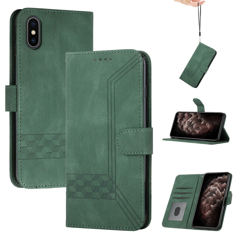 Cubic Skin Feel Flip Leather Phone Case, For iPhone 11 Pro, For iPhone 11 Pro Max, For iPhone X / XS, For iPhone XR