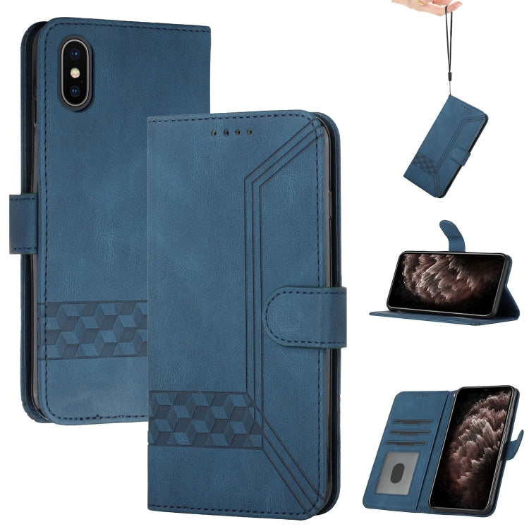 Cubic Skin Feel Flip Leather Phone Case, For iPhone 11 Pro, For iPhone 11 Pro Max, For iPhone X / XS, For iPhone XR