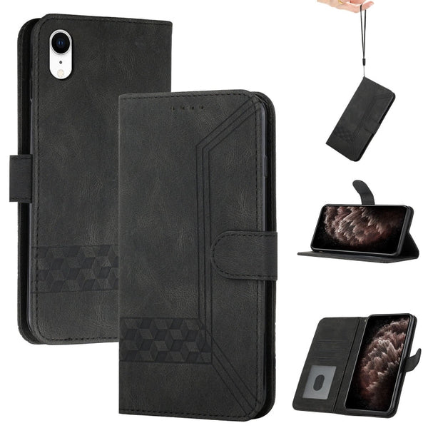 Cubic Skin Feel Flip Leather Phone Case, For iPhone 11 Pro, For iPhone 11 Pro Max, For iPhone X / XS, For iPhone XR