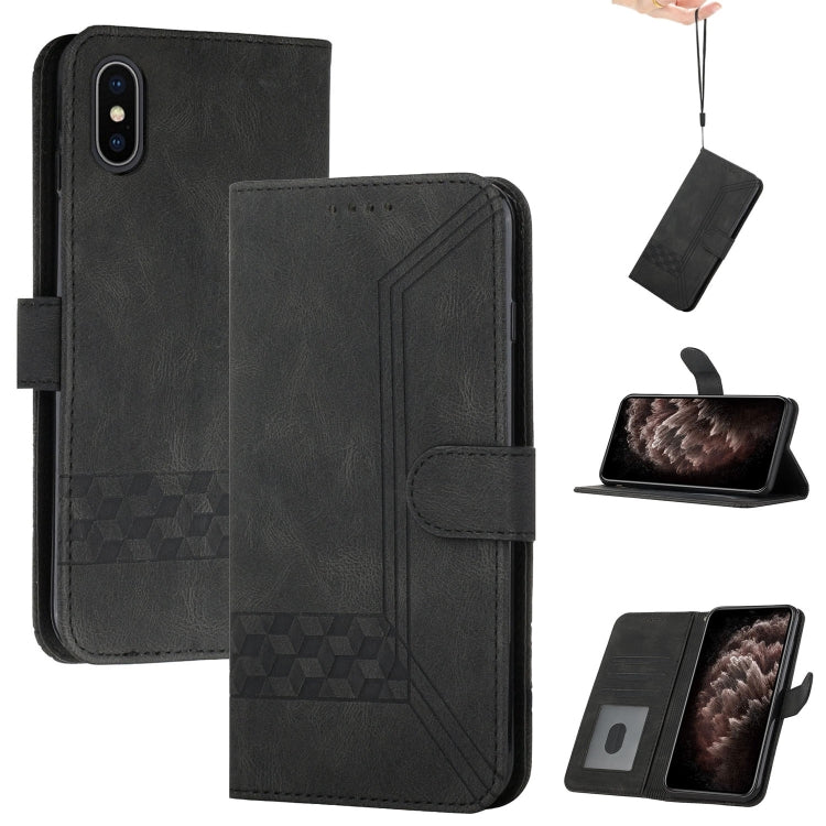 Cubic Skin Feel Flip Leather Phone Case, For iPhone XS Max, For iPhone SE 2022 / SE 2020 / 7 / 8, For iPhone 7 Plus / 8 Plus