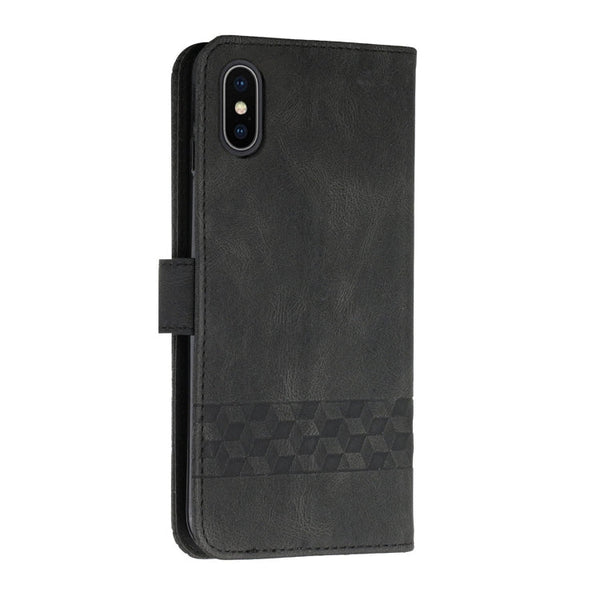 Cubic Skin Feel Flip Leather Phone Case, For iPhone XS Max, For iPhone SE 2022 / SE 2020 / 7 / 8, For iPhone 7 Plus / 8 Plus