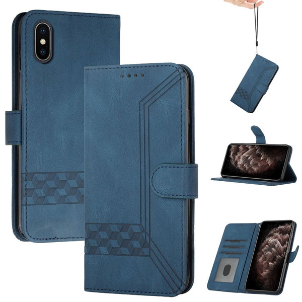 Cubic Skin Feel Flip Leather Phone Case, For iPhone XS Max, For iPhone SE 2022 / SE 2020 / 7 / 8, For iPhone 7 Plus / 8 Plus