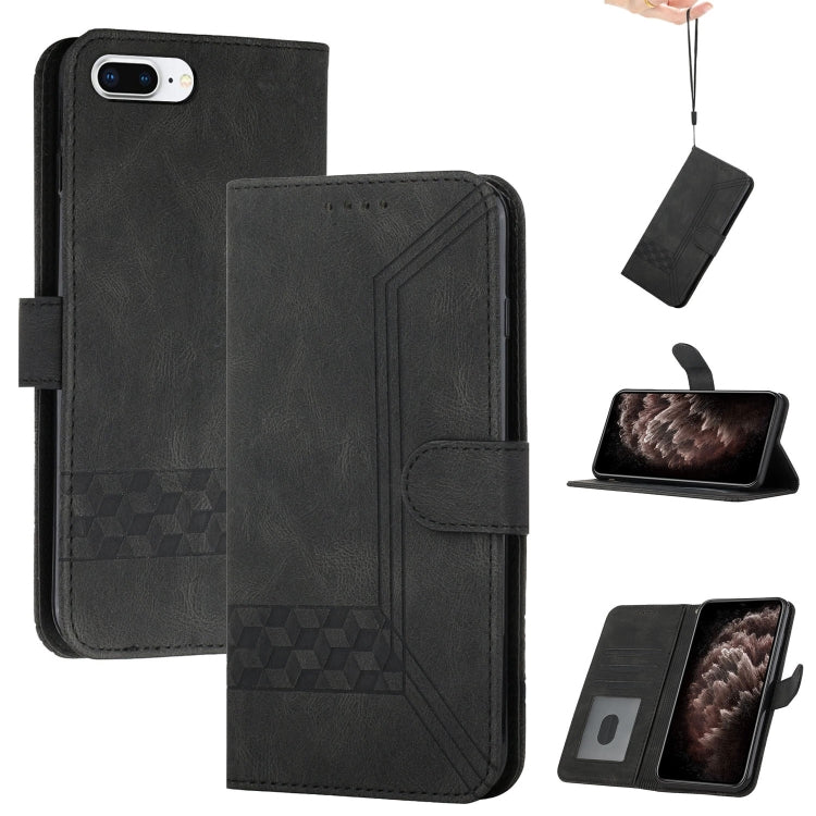 Cubic Skin Feel Flip Leather Phone Case, For iPhone XS Max, For iPhone SE 2022 / SE 2020 / 7 / 8, For iPhone 7 Plus / 8 Plus