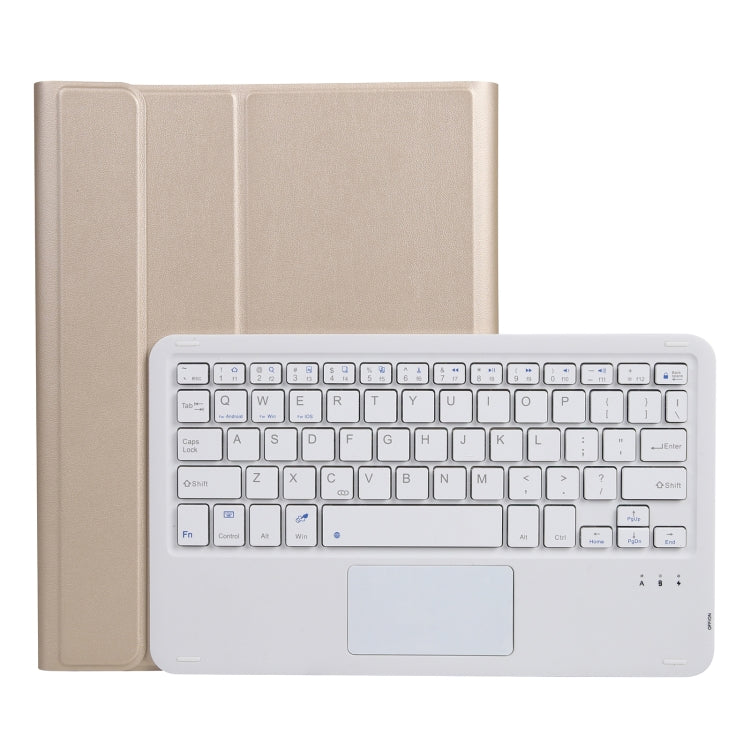 A07B-A Lambskin Texture Square Keycap Bluetooth Keyboard Leather Case with Touch Control For iPad, For iPad 9.7 2018 & 2017 / Pro 9.7 inch / Air 2, For iPad Pro 10.5 inch / 10.2 2021 & 2020 & 2019 / Air 3                                                ...