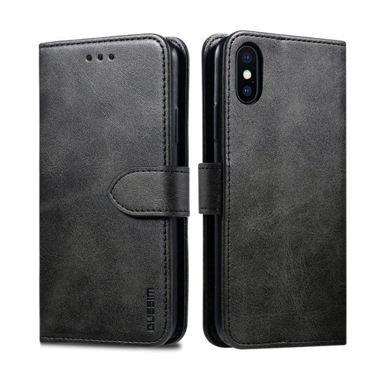 GUSSIM Magnetic Horizontal Flip Leather Case with Holder & Card Slots & & Wallet, For iPhone XS Max, For iPhone X / XS, For iPhone XR, For iPhone 11, For iPhone 11 Pro