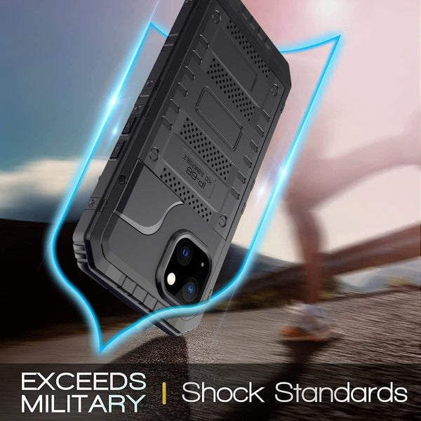 Shockproof Waterproof Dustproof Metal + Silicone Phone Case with Screen Protector