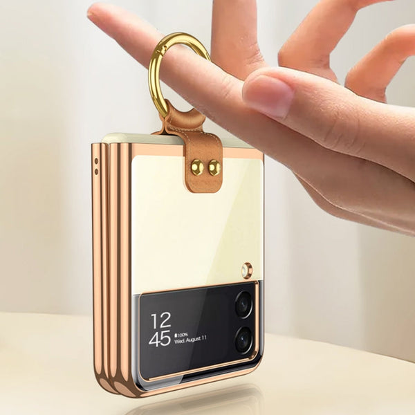 GKK Phantom Electroplating Phone Case with Ring, For Samsung Galaxy Z Flip3 5G