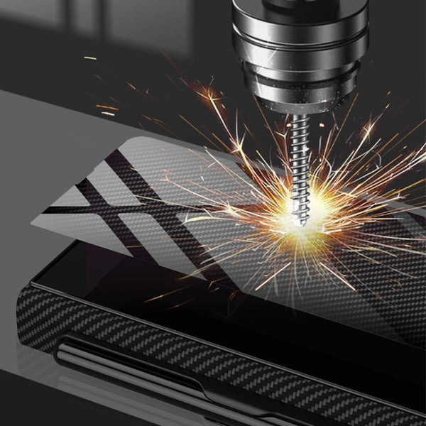 GKK Flip Tempered Glass Painted Phone Case with Pen Slot