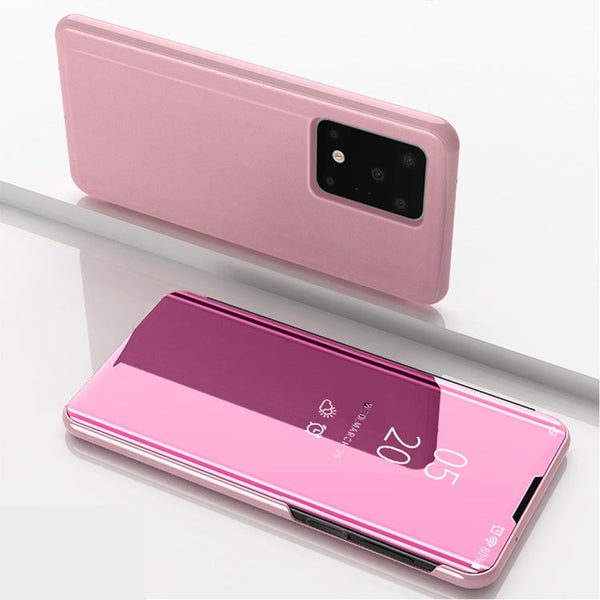 Plated Mirror Horizontal Flip Leather Case with Holder, For Galaxy S20+, For Galaxy S20 Ultra, For Galaxy S20