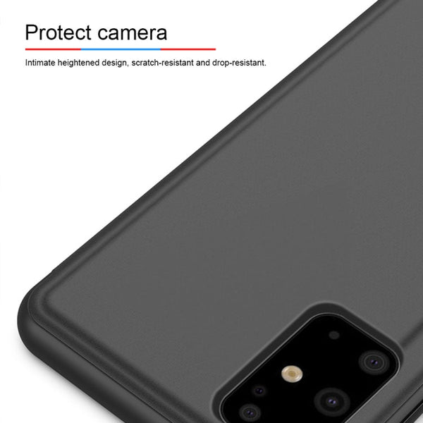 Plated Mirror Horizontal Flip Leather Case with Holder, For Galaxy S20+, For Galaxy S20 Ultra, For Galaxy S20