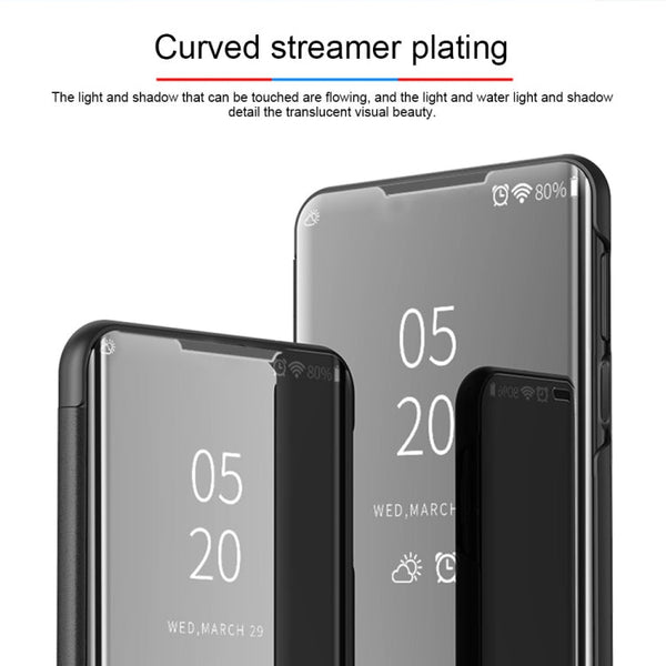 Plated Mirror Horizontal Flip Leather Case with Holder, For Xiaomi Mi Note10 / Note 10 Pro