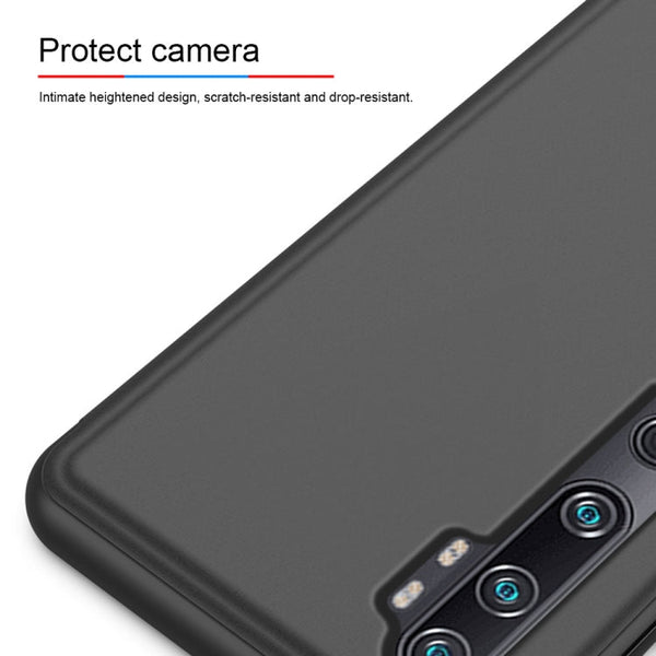 Plated Mirror Horizontal Flip Leather Case with Holder, For Xiaomi Mi Note10 / Note 10 Pro