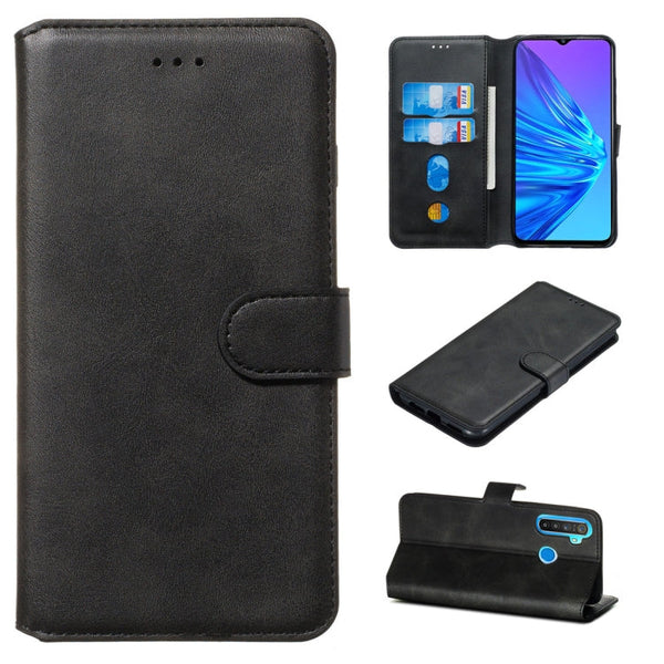 Classic Calf Texture Horizontal Flip PU Leather Case, with Holder & Card Slots & Wallet, For OPPO Realme 5, For OPPO Realme 5 Pro / Realme Q