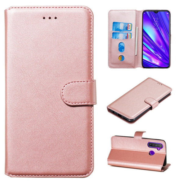 Classic Calf Texture Horizontal Flip PU Leather Case, with Holder & Card Slots & Wallet, For OPPO Realme 5, For OPPO Realme 5 Pro / Realme Q