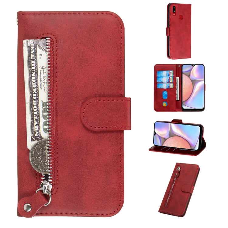 Fashion Calf Texture Zipper Horizontal Flip PU Leather Case, with Holder & Card Slots & Wallet, For Xiaomi Redmi Note 8, For Xiaomi Redmi Note 8 Pro, For Galaxy A10s, For Galaxy A20s