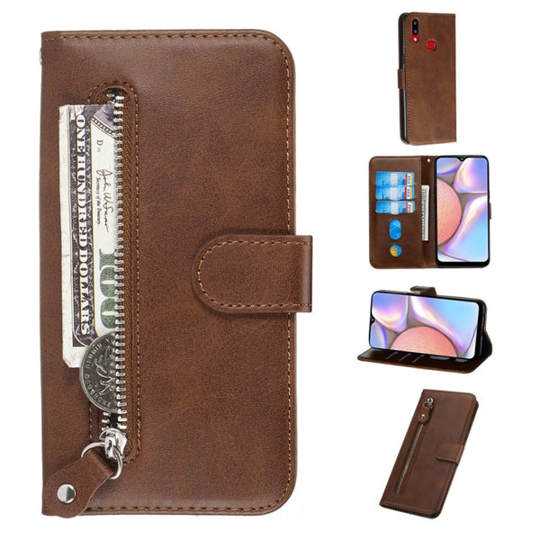 Fashion Calf Texture Zipper Horizontal Flip PU Leather Case, with Holder & Card Slots & Wallet, For Xiaomi Redmi Note 8, For Xiaomi Redmi Note 8 Pro, For Galaxy A10s, For Galaxy A20s