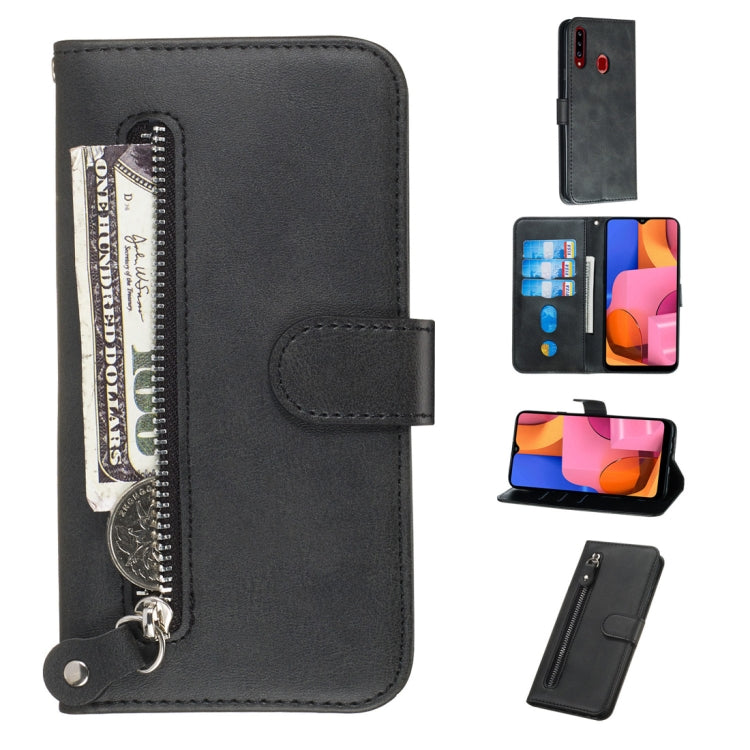 Fashion Calf Texture Zipper Horizontal Flip PU Leather Case, with Holder & Card Slots & Wallet, For Xiaomi Redmi Note 8, For Xiaomi Redmi Note 8 Pro, For Galaxy A10s, For Galaxy A20s